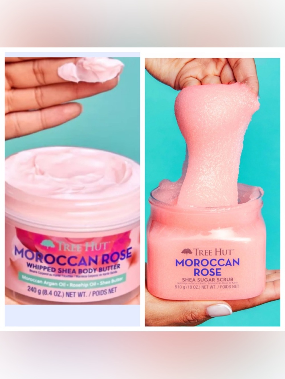 Tree Hut Moroccan Rose Shea Sugar Scrub and Whipped Shea Butter set